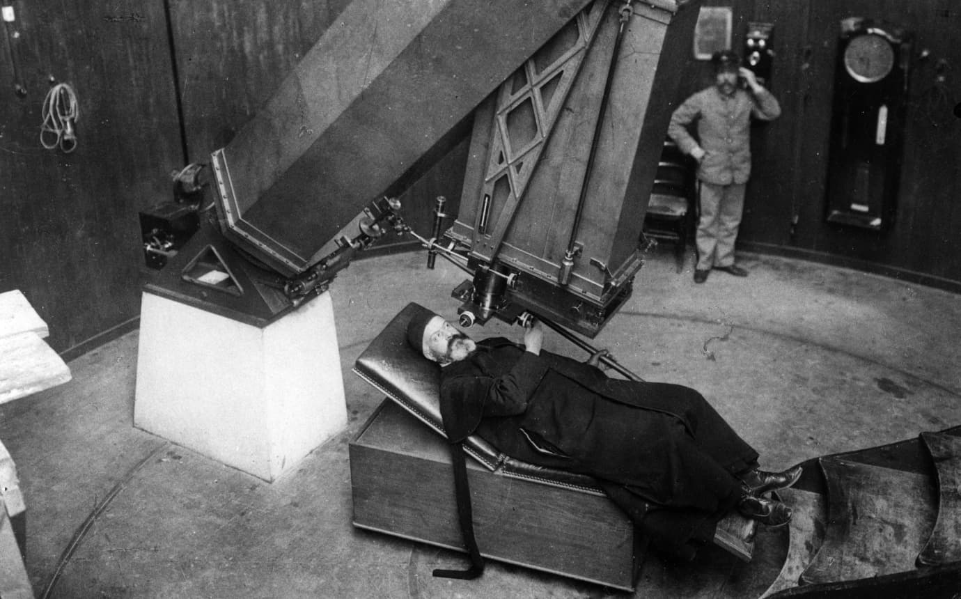 Fr. Giuseppe Lais using the Carte du Ciel (Celestial Map) telescope in the Leonine Tower at the Vatican