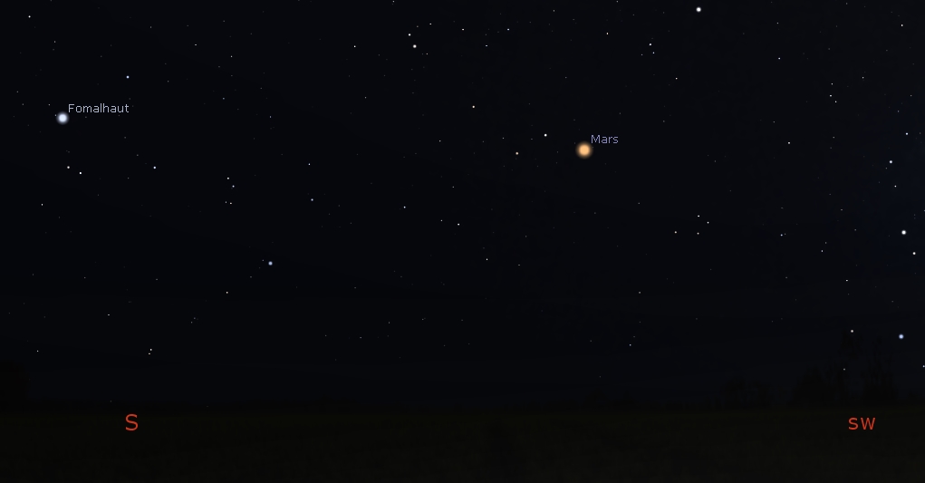 Mars in the southern predawn sky, July 24, 2018