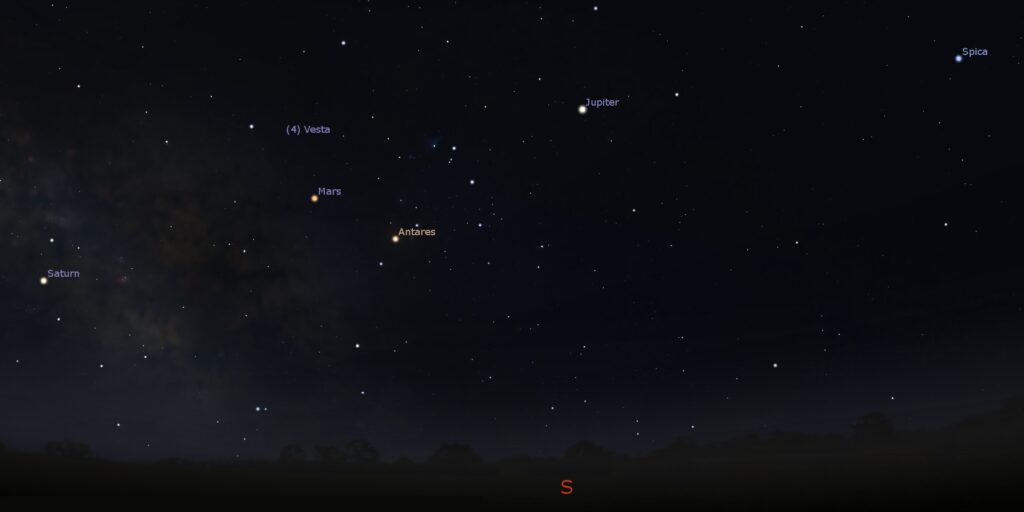 Southern predawn sky, Feb. 20, 2018