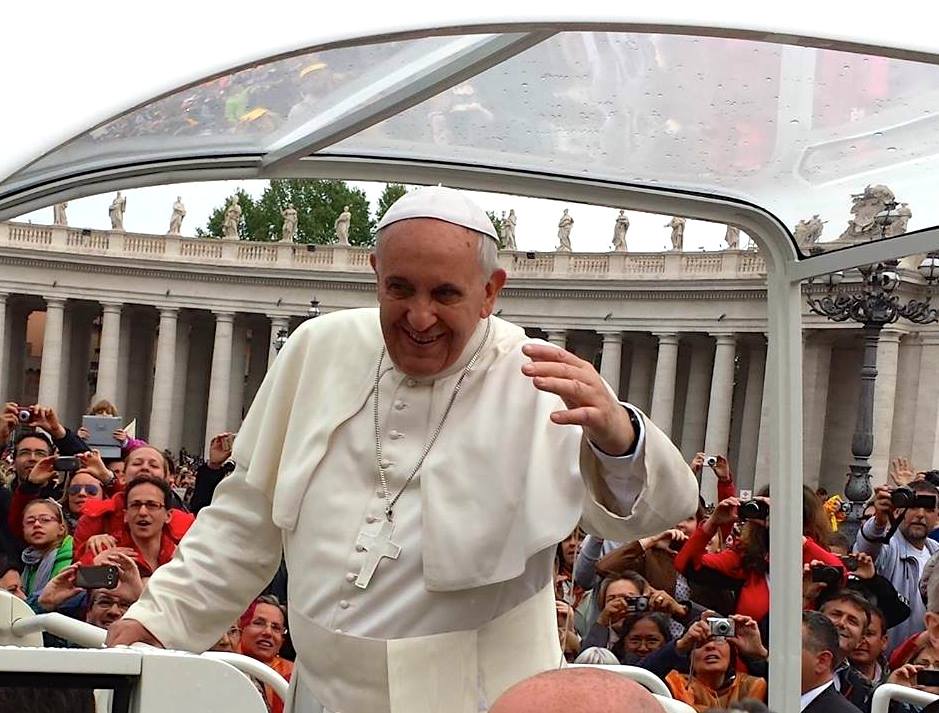 A picture taken of Pope Francis at a General Audience.