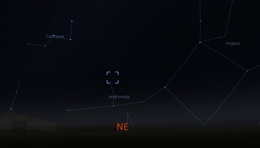 Andromeda rising in the northeast -July 18, 2017 11 PM