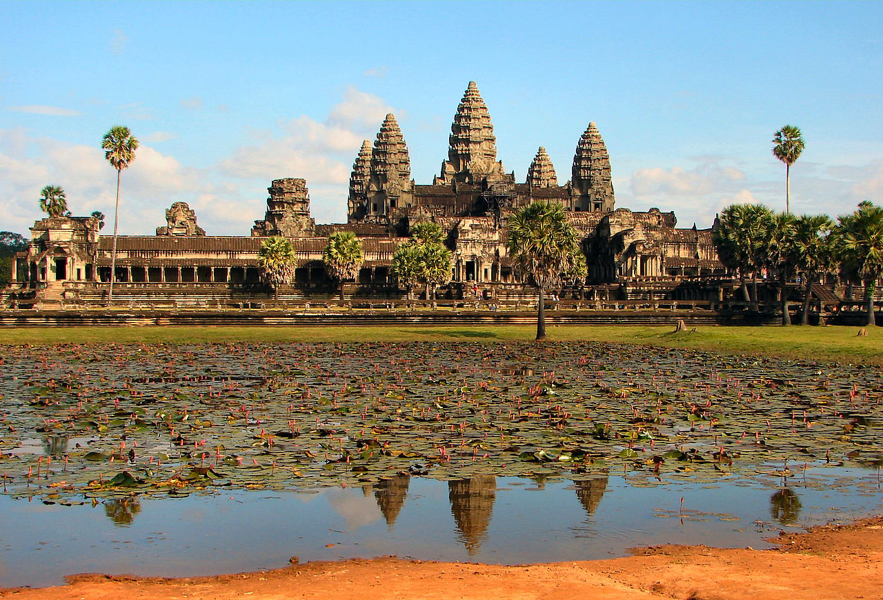 Front side of Angkor Wat Temple main complex