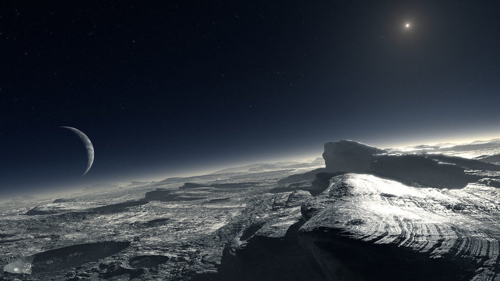 Artist’s impression of Pluto's surface. Image credit: ESO/L. Calçada