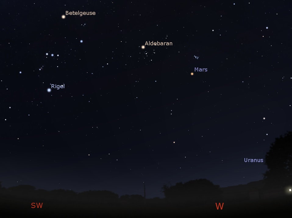 West-southwestern sky
