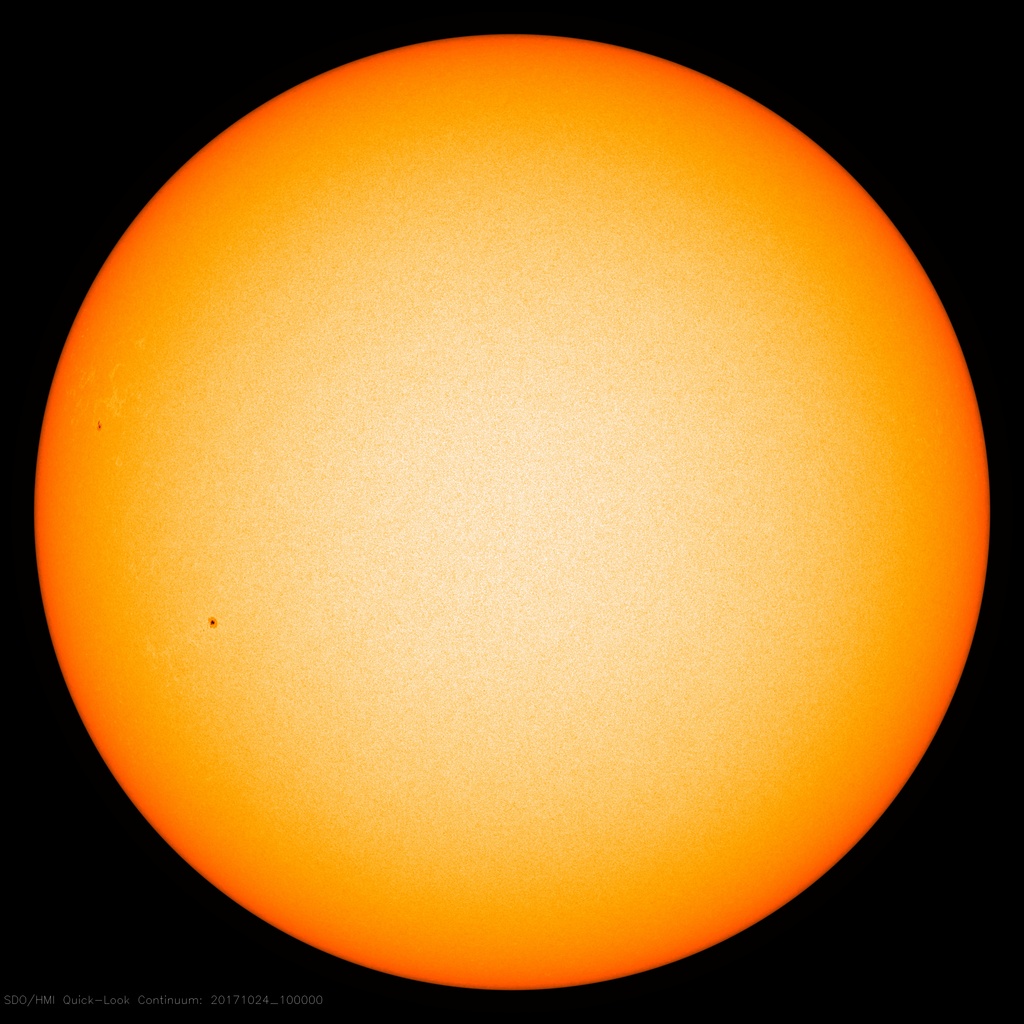 Two small sunspots on the Sun