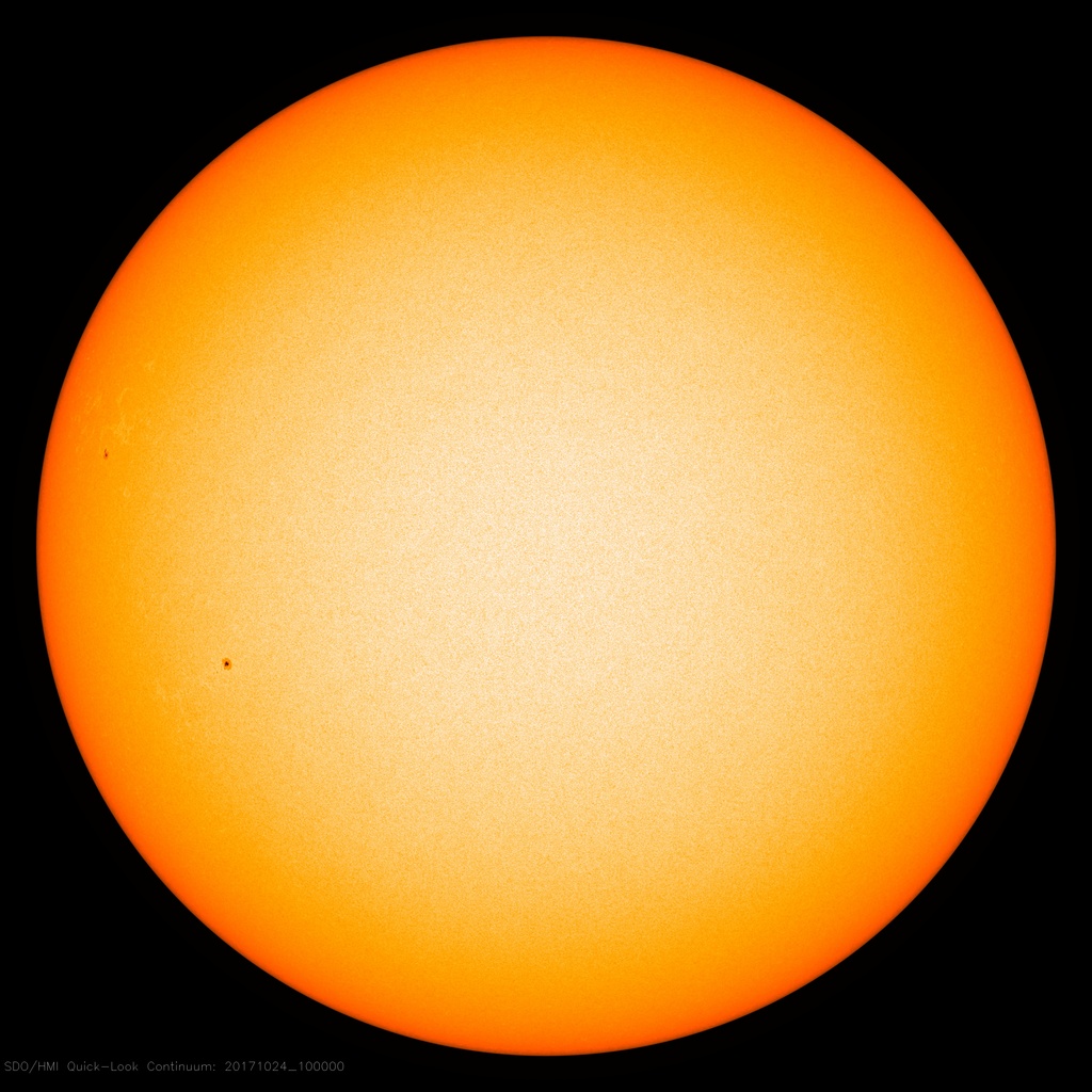 Two small sunspots on the Sun