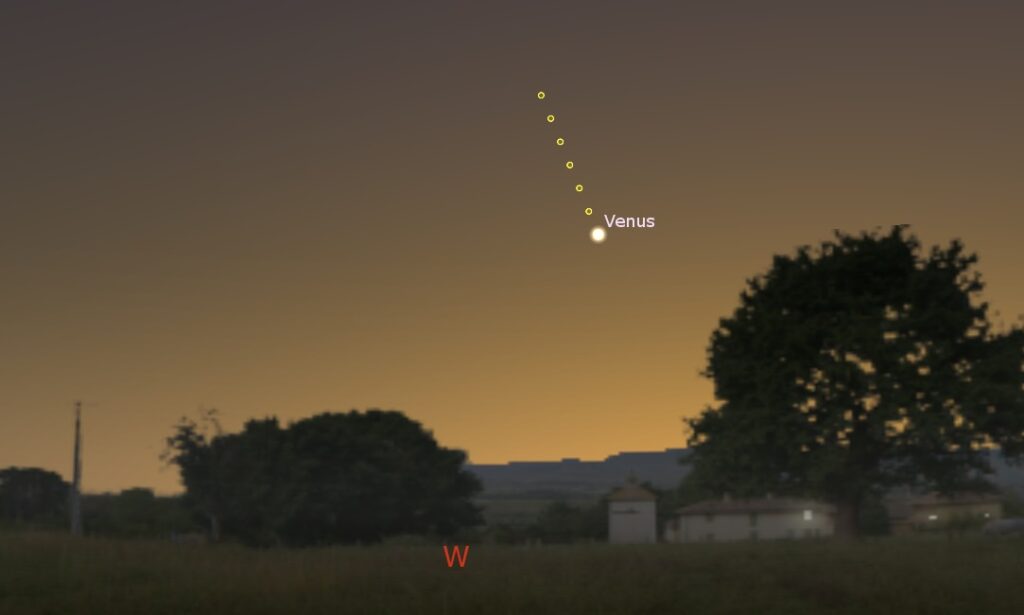 Venus in the western sky Apr. 10, 2018