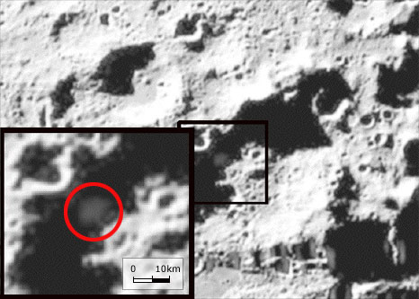 From the BBC, this image shows the material spilled out by the impact of the NASA LCROSS lunar orbiter in 2009