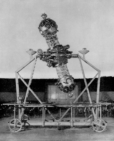 1933 photograph of the Zeiss II Planetarium Projector used from 1930 to 1969 at the Adler Planetarium in Chicago. This projector was replaced by a Zeiss VI in January of 1970. (Image Sources: Adler Planetarium and Friends of the Zeiss)