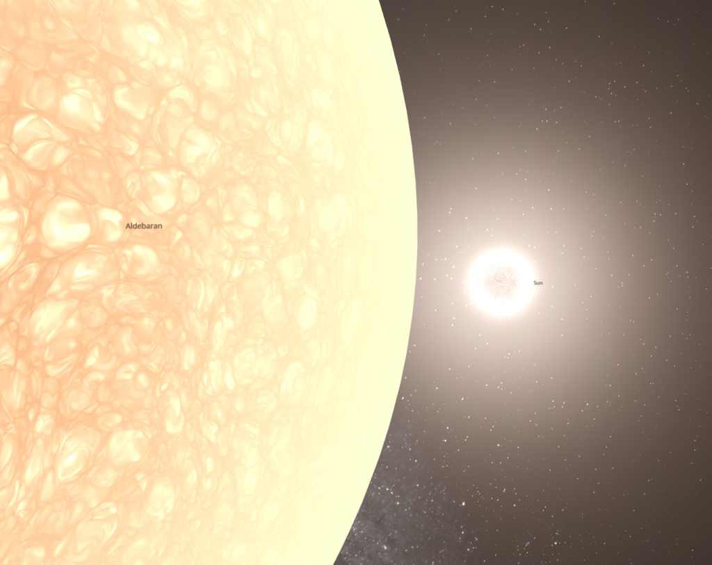 Aldebaran Compared to the Sun