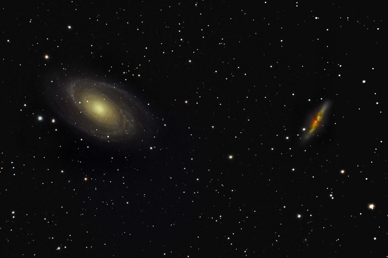 M81 (left) and M82 (right) in Ursa Major: Credti: Wikimedia Commons