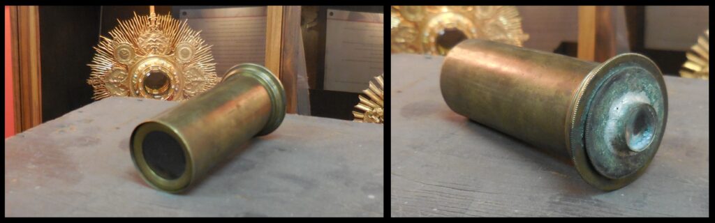 Two “close-up” photos of the eyepiece. This is the only existing eyepiece for the telescope.