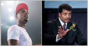 B.o.B (left); Neil deGrasse Tyson (right)