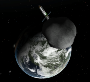 Captured Asteroid in Kerbal Space Program. 