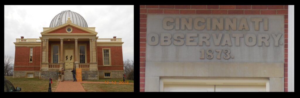 The main building of the Cincinnati Observatory, built in 1873.  This building houses the observatory’s Alvan Clark telescope.