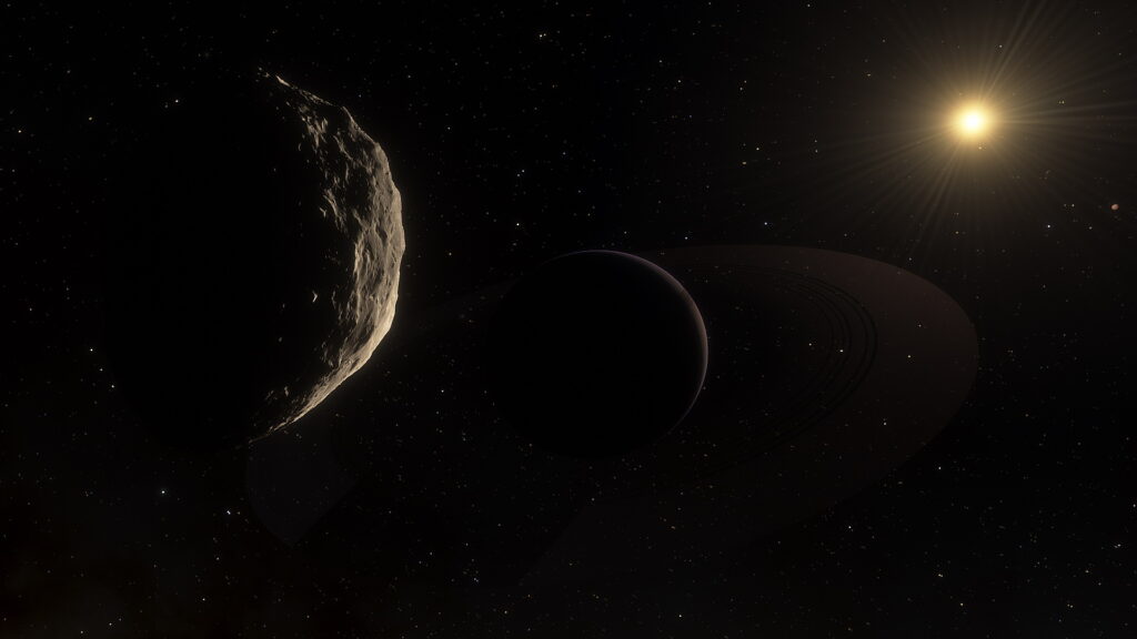 Artist's concept of a planet orbiting DX Cancri