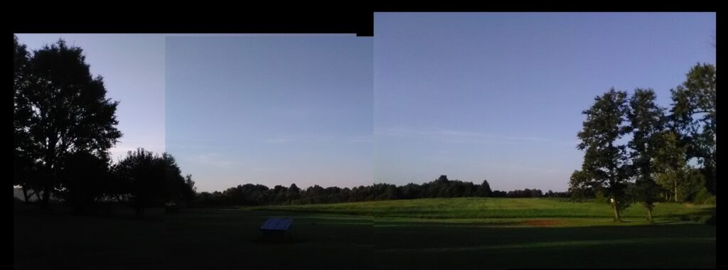 August 21: Morning breaks to clear skies at the Hensley farm.