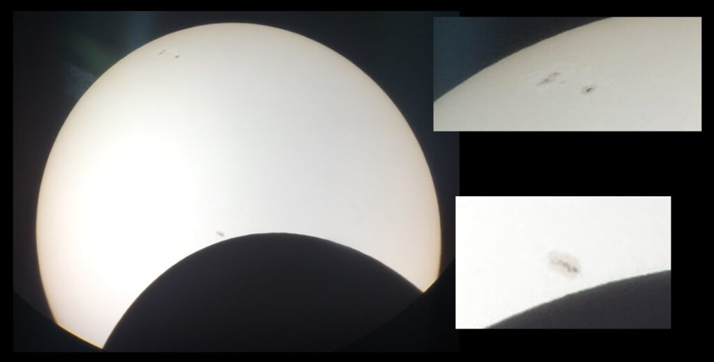 Br. Guy’s photos, with sunspots enlarged.