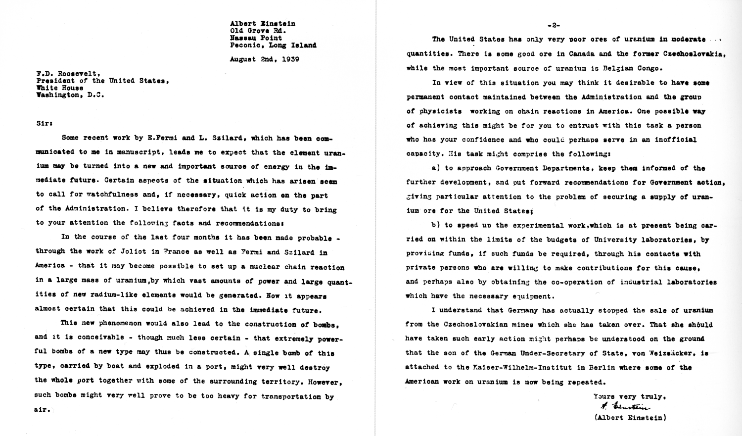 Einstein–Szilárd letter