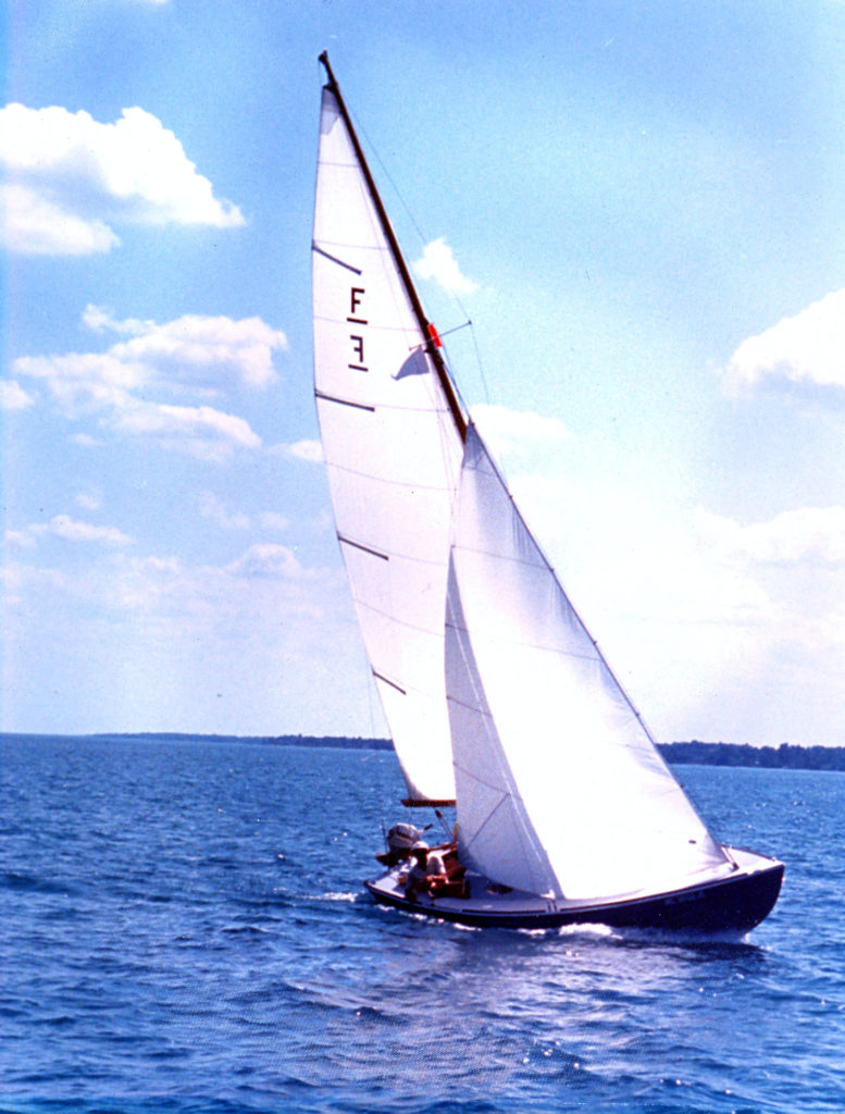 This was the family Folkboat on Lake Huron in the early 1970's...