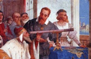 Galileo introducing the Doge of Venice to the telescope.