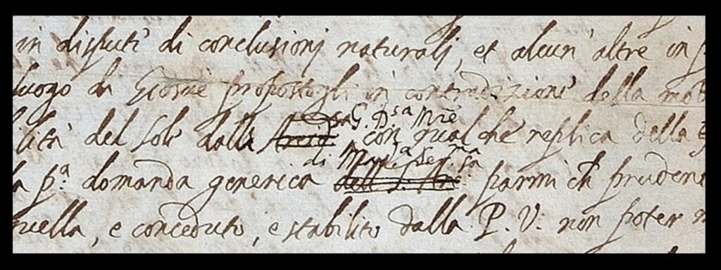 Some of the letter reported on by Nature.  This is in Galileo’s own handwriting.