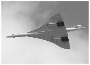 The Concorde supersonic passenger plane.