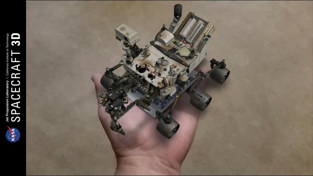 Holding a virtual Curiosity Rover