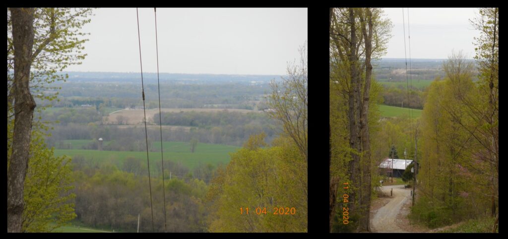 The view from the top, looking north