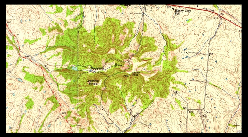 Topographic map of the knob