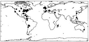 Map showing locations of Jesuit seismographic stations.