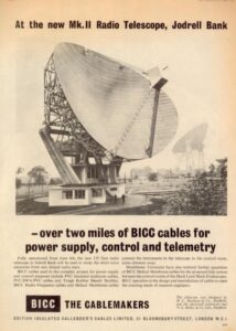 A 1965 advertisement in New Scientist featuring a new radio telescope.