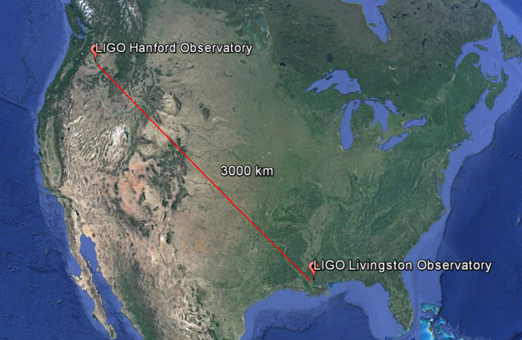 Locations of the dual LIGO Observatories. 