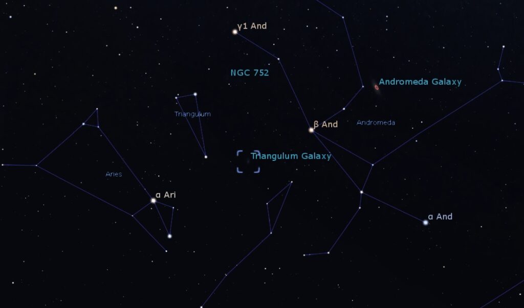 Location of M33 - Triangulum Galaxy