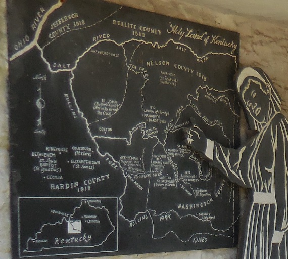 Map of the “Holy Land” of Kentucky (located in central Kentucky between the Salt River and the Rolling Fork) in a diorama at the motherhouse of the Sisters of Loretto.