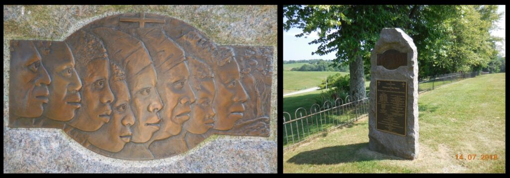 This memorial in the cemetery of the Sisters of Loretto at the Foot of the Cross, east of Springfield, stands on the site of the graves of those African-Americans who were enslaved by the sisters.