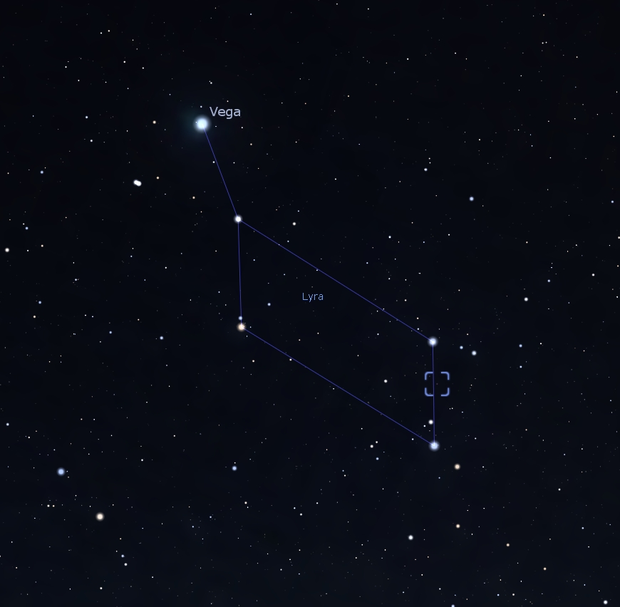 Location of M57 in Lyra