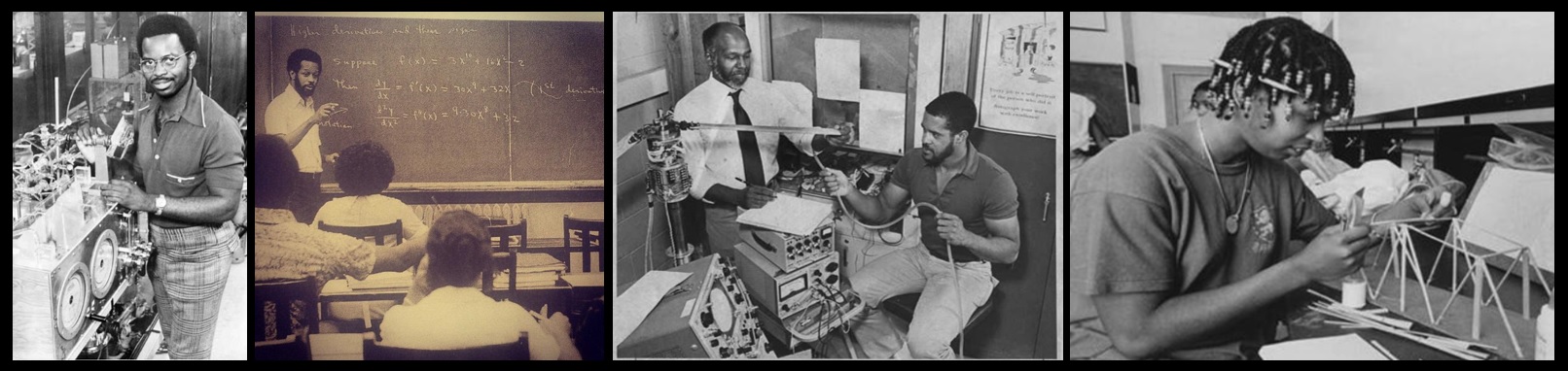 From the MIT Black History Project: Ronald McNair, James Hubbard, Jr. and Wesley Harris, Floyd Williams, Aprille Ericsson.