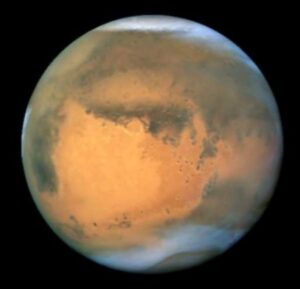 A 2006 Hubble Space Telescope photo of Mars: No canals.