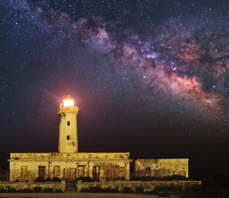 Milky Way Behind The Lighthouse of Plemmirio – Syracuse, Sicily