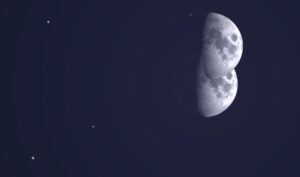 Photos of the moon from Grand Forks and Victoria overlaid.