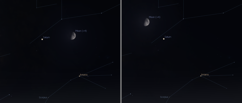 Moon Saturn Conjunction Aug. 29 & 30, 2017