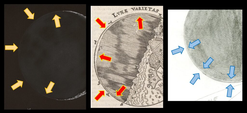 Close-ups of some of the sketches, illustrating how each shows a brighter edge.