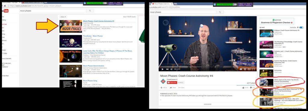 The same search (on