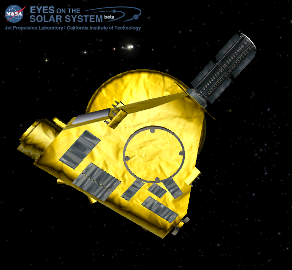 New Horizons Beaming Data Towards Earth 21 Dec 2015. Created in NASA Eyes on the Solar System App