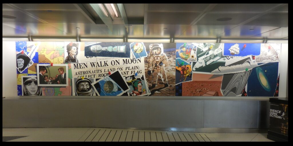 One of the air-and-space paintings in the Newark airport that features a little astronomy content.