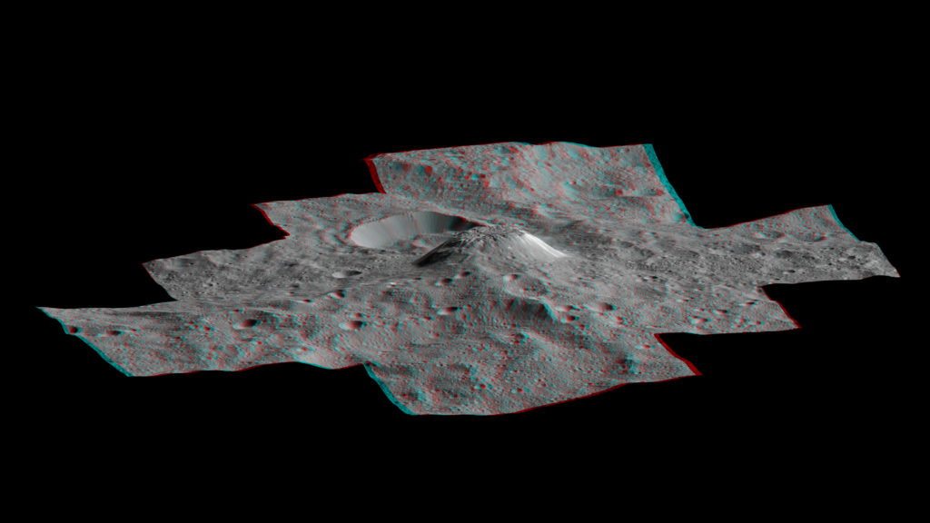 Ahuna Mons in 3-D.