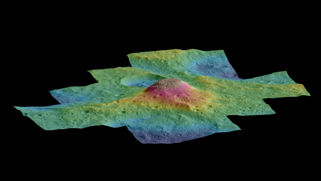 Side View of Ahuna Mons on Ceres.