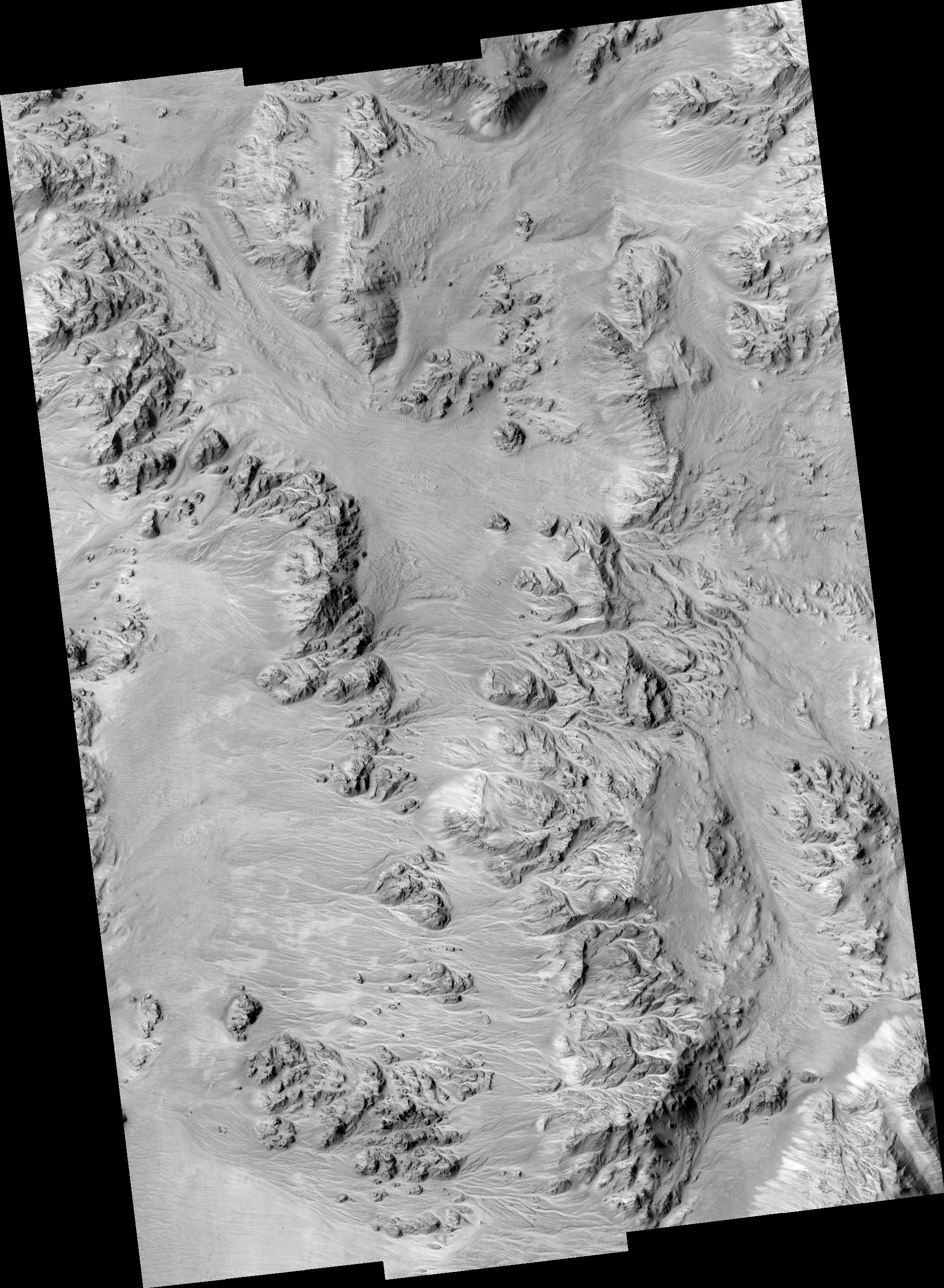 Alluvial Fans in Mojave Crater on Mars