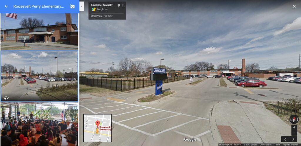 Roosevelt-Perry Elementary School in Louisville, named after William H. Perry, from Google Maps.